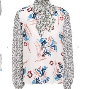 Joie Kanela georgette floral silk crepe blouse